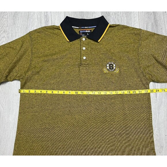 Vintage Y2K Boston Bruins NHL Hockey Polo Shirt Size Large HockeyRules - Picture 6 of 6